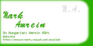 mark amrein business card