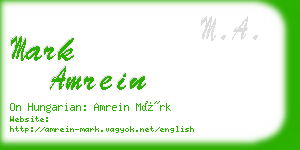 mark amrein business card